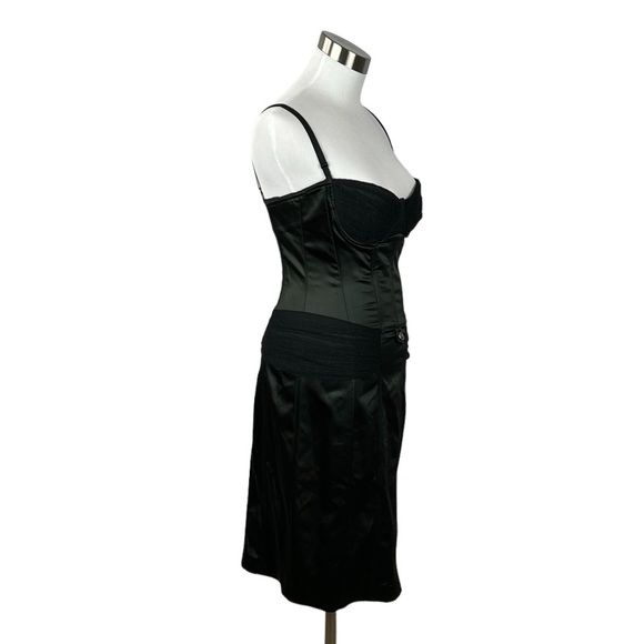 Galliano Vintage Y2K 2000’s Collection Black Spaghetti Strap Bustier Dress - Picture 4 of 9